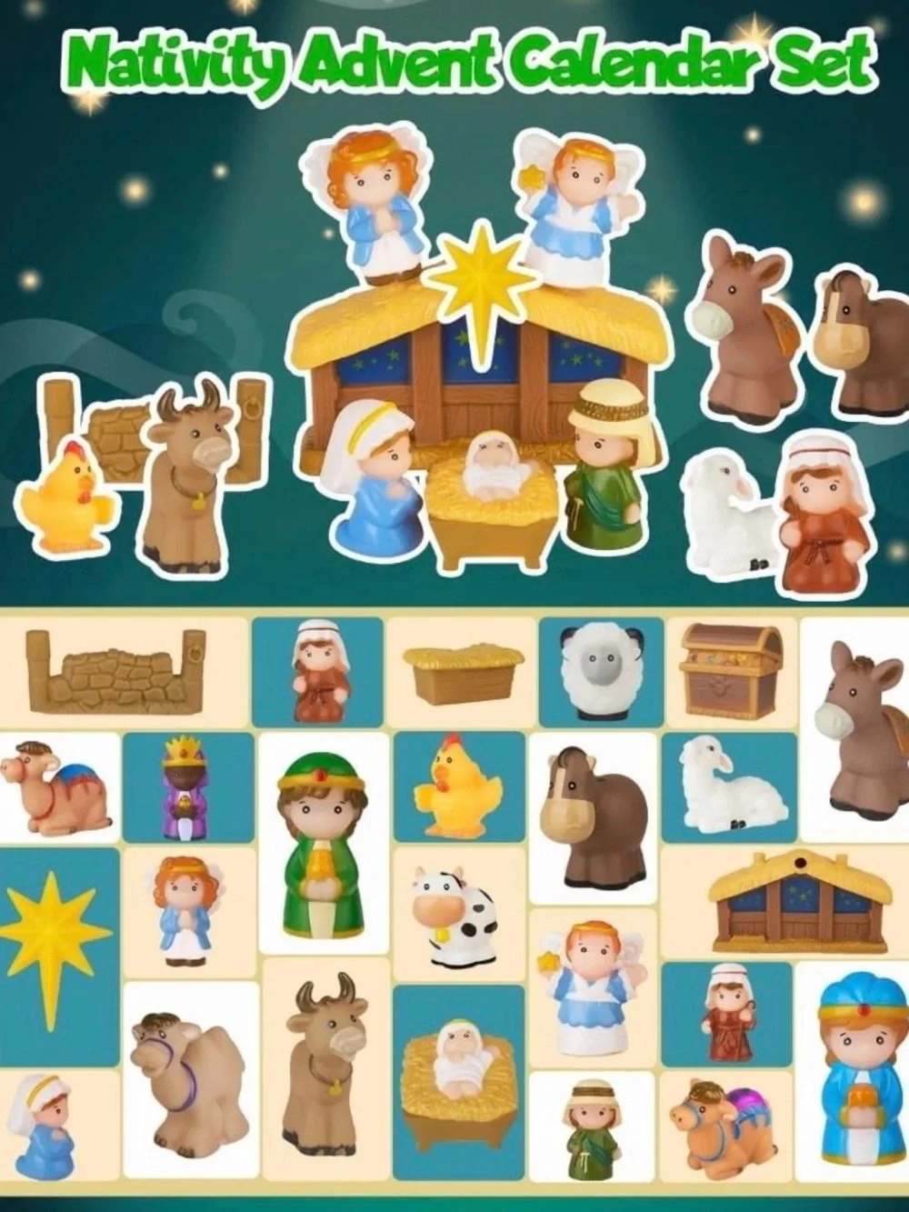 Nativity Advent Calendar Building Bricks Playset 24 Days of play & learning